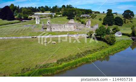 Ruins of Kirkham Priory in North Yorkshire - England. 114405716