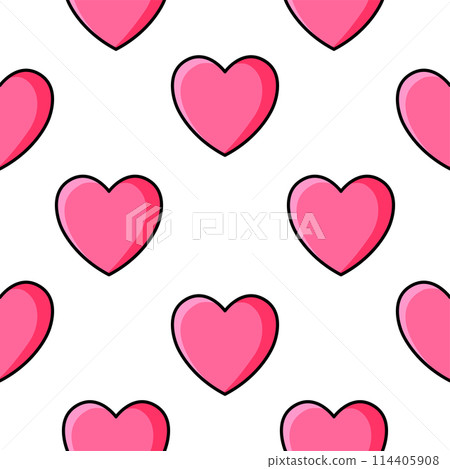 Seamless pattern Pink Heart. Vector illustration 114405908