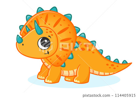 Little cute dinosaur. Illustration for children Little cute dinosaur. Illustration for children 114405915