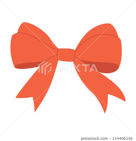 Decorative orange Gift bow with ribbons.  Decorative orange Gift bow with ribbons.  114406192