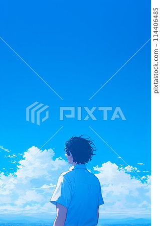 AI-generated image of a male student's back 114406485