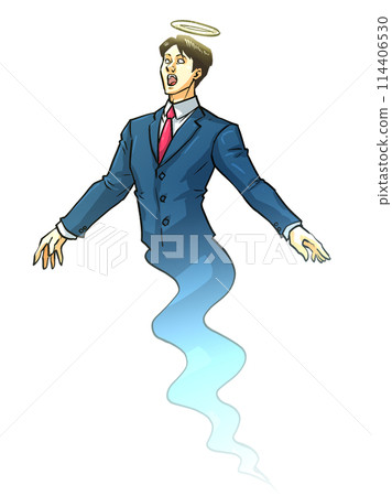 Illustration of a person ascending to heaven 114406530