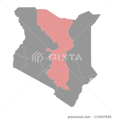 Eastern Province map, administrative division of Kenya. Vector illustration. 114407646