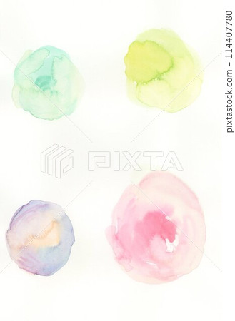 Blurred and colorful circular watercolor material 114407780