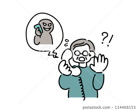 Illustration of a bank transfer scam 114408153