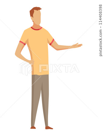 Garage sale. Shopping unique antique thing. Sale second hand stuff, buy things, street marketing. Cartoon vector illustration 114408398