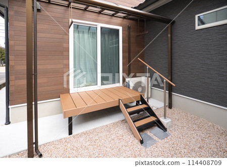Wooden deck and terrace 114408709