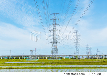 Scenery with a steel tower Scenery with a steel tower 114408810