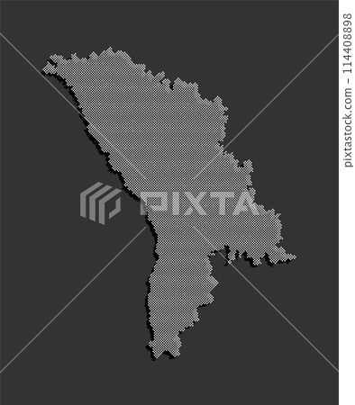 Vector map Moldova for points, dotted template Vector map Moldova for points, dotted template 114408898