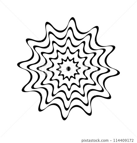 Abstract Wavy Lines Circle Design Element. 114409172