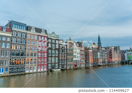 Dusk at Damrak, Amsterdam, Netherlands Dusk at Damrak, Amsterdam, Netherlands 114409627