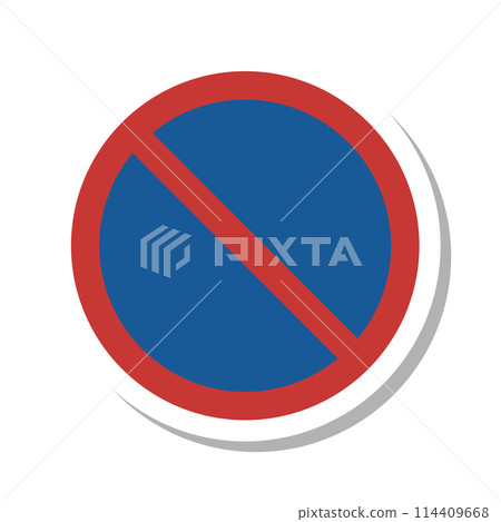 Mini sign sticker single illustration: No parking Mini sign sticker single illustration: No parking 114409668