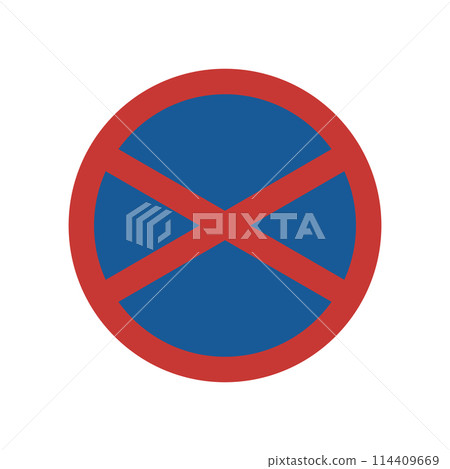 Mini sign color single illustration: No parking Mini sign color single illustration: No parking 114409669