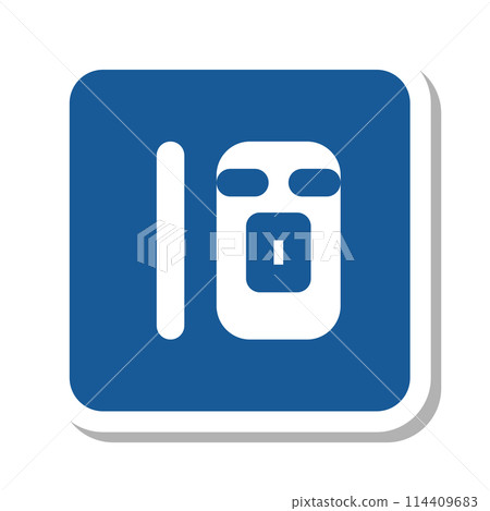 Mini sign sticker single illustration Parallel parking 114409683