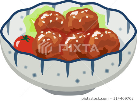 Japanese style small bowl of meatballs Japanese style small bowl of meatballs 114409702