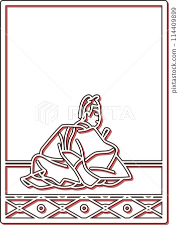 Simple color shadow Hyakunin Isshu Kamakura Minister of the Right 114409899