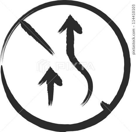 Mini sign brush-drawn single illustration: No overtaking 114410103