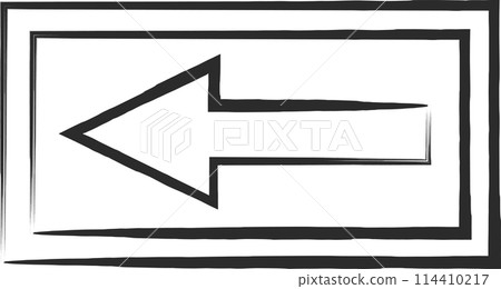 Simple brush-drawn illustration of a one-way street sign 114410217