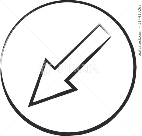 Simple brush-drawn illustration of a sign: Proceeding in any direction other than the specified direction is prohibited 114410263
