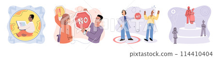 Personal zone vector illustration. The personal zone concept emphasizes importance boundaries Each individual has different perspective on personal comfort Privacy is crucial for personal well being Personal zone vector illustration. The personal zone concept emphasizes importance boundaries Each individual has different perspective on personal comfort Privacy is crucial for personal well being 114410404