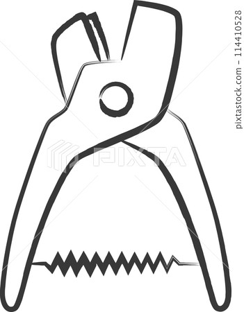 Handwritten station related icon illustration: Ticket punch Handwritten station related icon illustration: Ticket punch 114410528