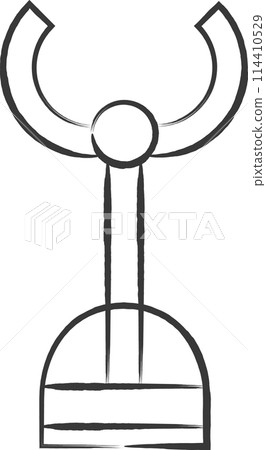 Brush-drawn station-related icon illustration Magic Hand 114410529