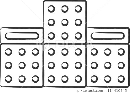 Brush-written station related icon illustration: Braille block Brush-written station related icon illustration: Braille block 114410545