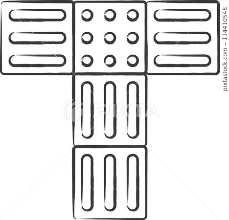 Brush-written station related icon illustration: Braille block Brush-written station related icon illustration: Braille block 114410548