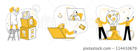 Team collaboration vector illustration. The team collaboration concept turns each challenge into opportunity for growth Together, success unfolds as professionals join forces in spirit team Team collaboration vector illustration. The team collaboration concept turns each challenge into opportunity for growth Together, success unfolds as professionals join forces in spirit team 114410679