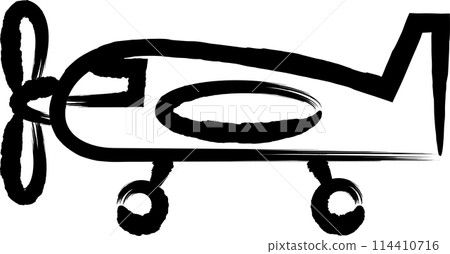 刷寫車輛圖示插圖螺旋槳飛機 114410716