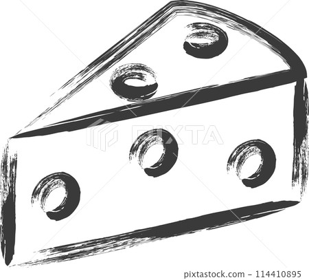 Mini mini brush-drawn food and drink illustration: cheese 114410895