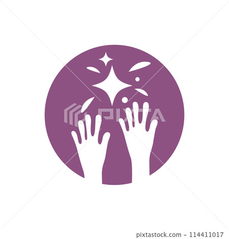 Hand and star vector 114411017