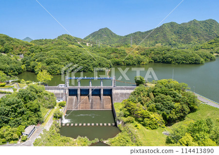 Lake Fuchu, a famous bass fishing spot in Kagawa Prefecture 114413890