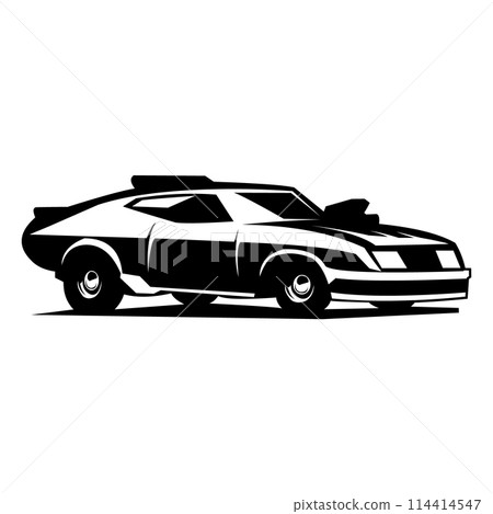 Car 1973 xb GT Ford falcon isolated on white background side view. vector illustration available in eps 10. best for automotive industry, logos, badges, emblems and icons. 114414547