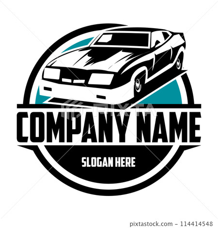vector art logo 1973 xb GT Ford falcon classic vintage isolated on white background seen from the side. Best for the auto transport company industry. vector art logo 1973 xb GT Ford falcon classic vintage isolated on white background seen from the side. Best for the auto transport company industry. 114414548