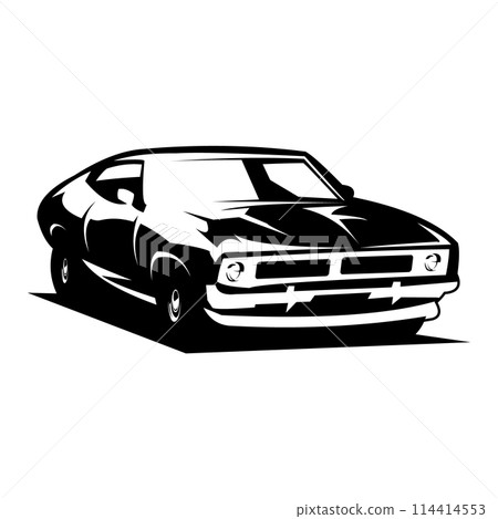 1973 xb GT Ford falcon car silhouette vector illustration. isolated white background view from side. Best for car industry, logo, badge, emblem, icon, sticker design, t-shirt design 1973 xb GT Ford falcon car silhouette vector illustration. isolated white background view from side. Best for car industry, logo, badge, emblem, icon, sticker design, t-shirt design 114414553