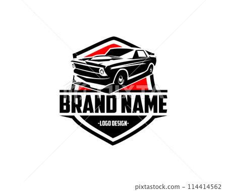 1973 xb GT Ford falcon. view silhouette vector design from side isolated white background. Best for logos, badges, emblems 114414562