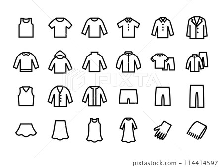 Various clothing icon illustration 1 114414597