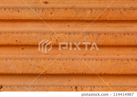 Extreme closeup view of single mon brick with groove. 114414967