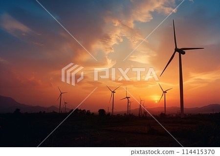 windmills for electric power production 114415370