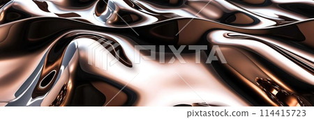 Twisted metallic reflections offering a modern and industrial visual for design projects. 114415723