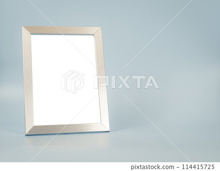 Silver picture frame and blue background 114415725