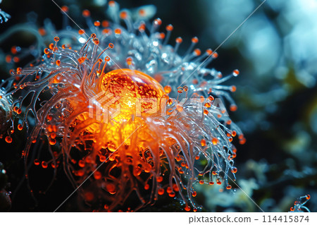 Human spermatozoon outline, biology of fertilization. The Science of Reproduction Generated by AI. 114415874