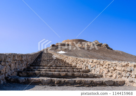 The ancient Zoroastrian Tower of Silence in Yazd, Iran. 114415968