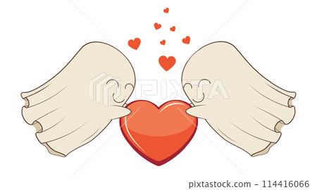 Valentine ghosts with heart 114416066