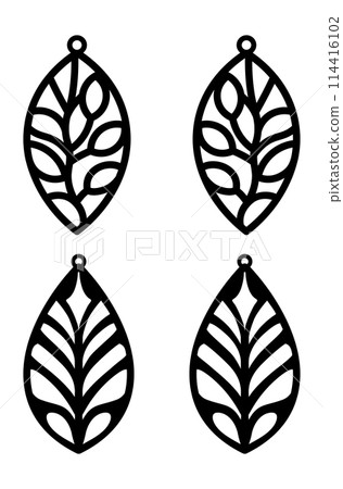 Laser cut earrings silhouette 114416102