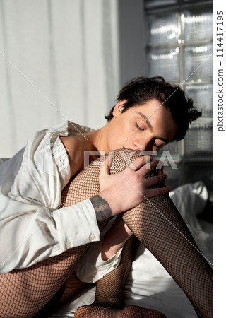 gay adores his legs, himself 114417195