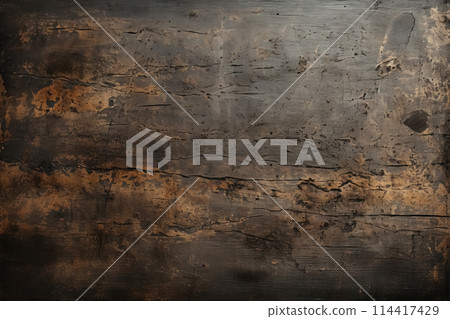 Dark brown scratched stucco surface with scuffs and worn marks, background worn concrete wall with crack, abstract pattern with rough texture and rusty Dark brown scratched stucco surface with scuffs and worn marks, background worn concrete wall with crack, abstract pattern with rough texture and rusty 114417429