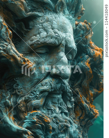 A detailed view of a man with a beard. A detailed view of a man with a beard. 114418049