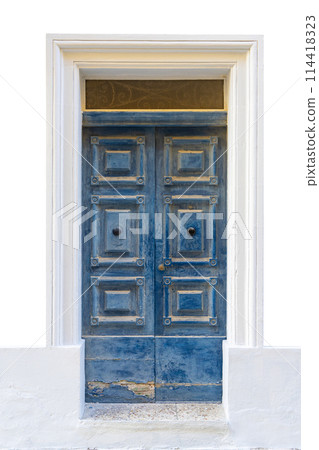 typical entrance doors of houses 114418323